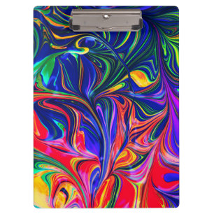 Rainbow Swirl Trippy Glow Stick Klemmbrett