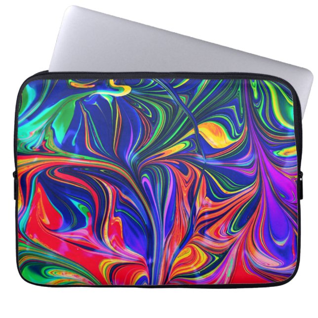Rainbow Swirl Trippy Glow Stick Laptopschutzhülle (Vorderseite)
