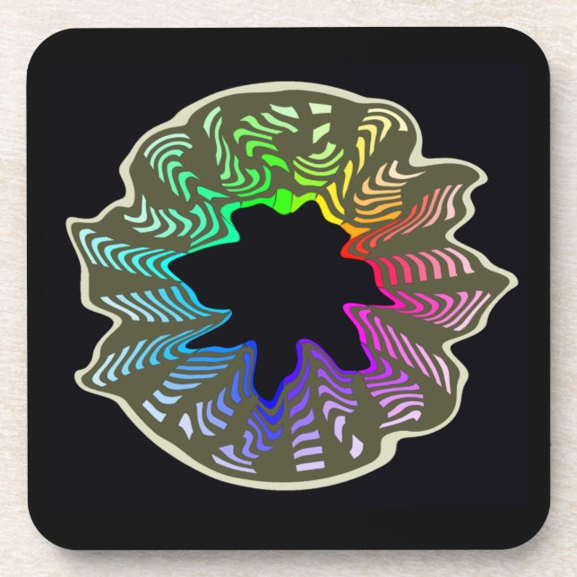 Rainbow Swish Untersetzer mit Cork Backing (Vorderseite)