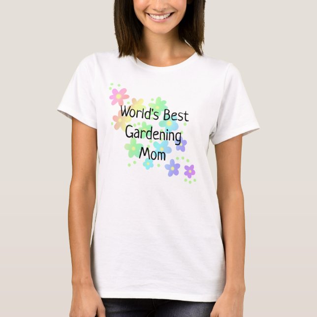 Rainbow T - Shirt der weltbesten Gartenarbeit-Mama (Vorderseite)