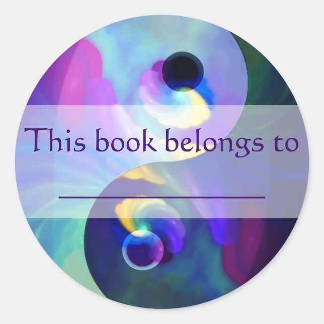 Rainbow Taijitu Yin Yang Runder Aufkleber (Vorderseite)