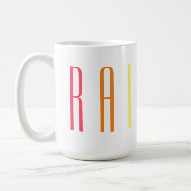 RAINBOW Tall White Tasse (Links)