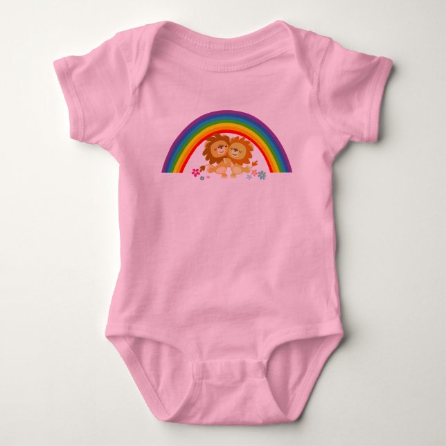 Rainbow Tango-Niedlicher Cartoon Lions Baby Appare Baby Strampler (Vorderseite)