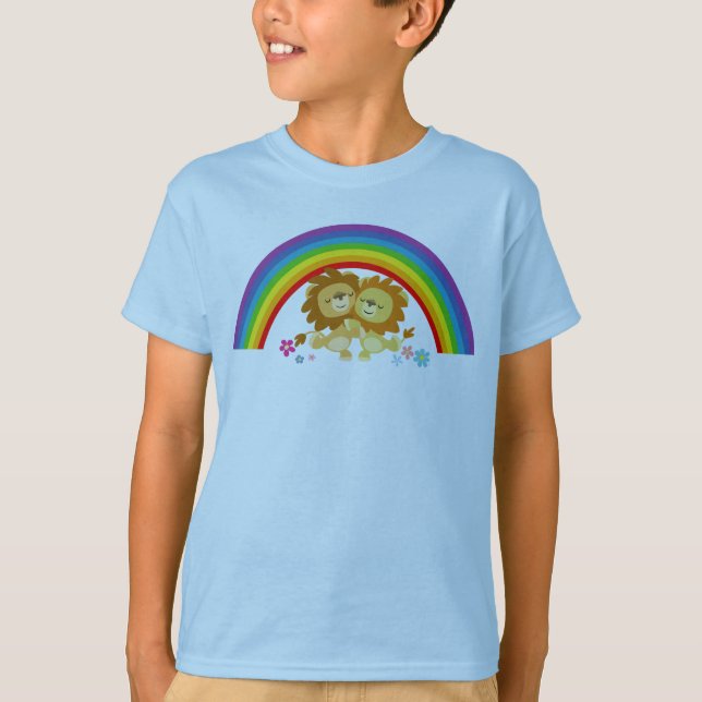 Rainbow Tango-Niedlicher Cartoon Löwen Kinder T -  T-Shirt (Vorderseite)