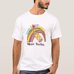 Rainbow Teach Liebe Inspirierte Musiklehrer zurück T-Shirt