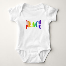 Rainbow Teach Peace Baby Strampler