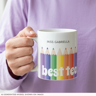Rainbow Teacher Bewertung Beste Lehrerin Tasse