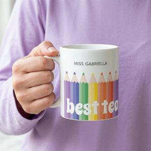 Rainbow Teacher Bewertung Beste Lehrerin Tasse