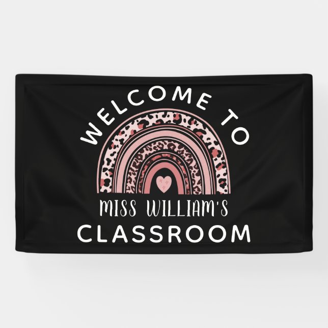 Rainbow Teacher im Klassenzimmer Begrüßungsbanner Banner (Horizontal)