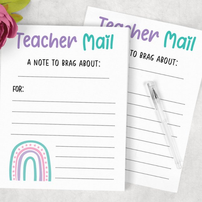 Rainbow Teacher Mail Post-it Klebezettel (Von Creator hochgeladen)