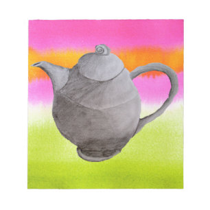 Rainbow Teapot arty tea party Notizblock