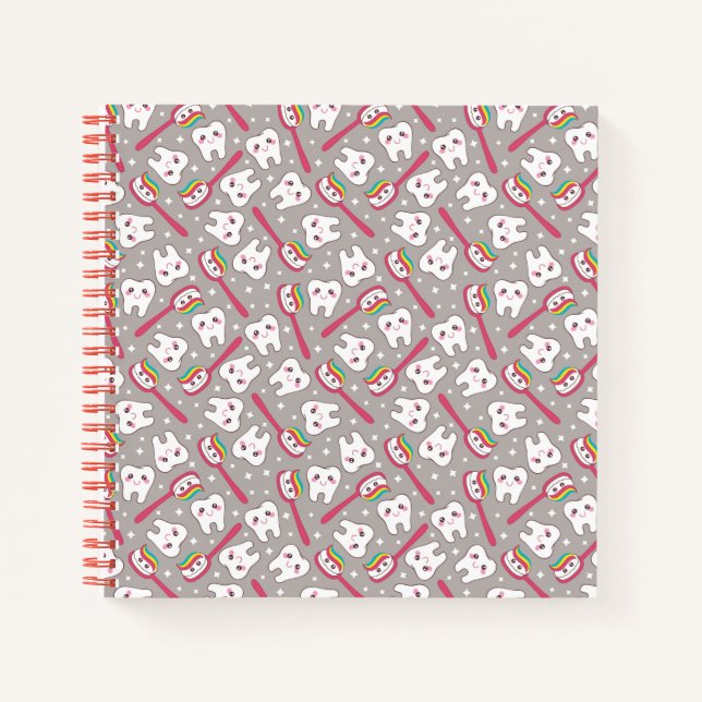 Rainbow Teeth Pattern Notizbuch (Vorderseite)