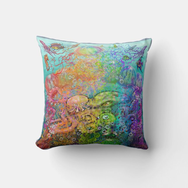 Rainbow Tentacles Kissen (Vorderseite)