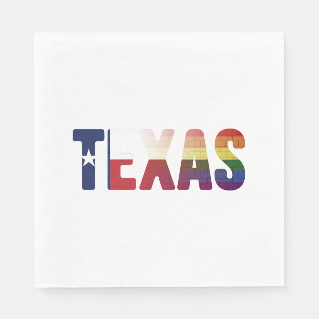 Rainbow Texas Flag Design für stolze LGBT Texan Serviette (Vorderseite)