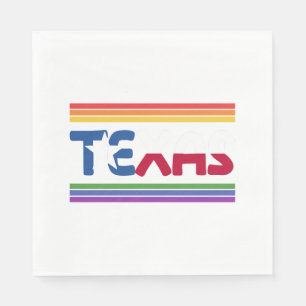 Rainbow Texas Flag Design für stolze LGBT+ Texans Serviette
