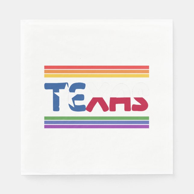 Rainbow Texas Flag Design für stolze LGBT+ Texans  Serviette (Vorderseite)