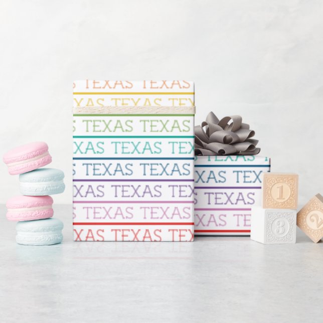 Rainbow Texas, Texas, Texas Geschenkpapier (Babyparty)