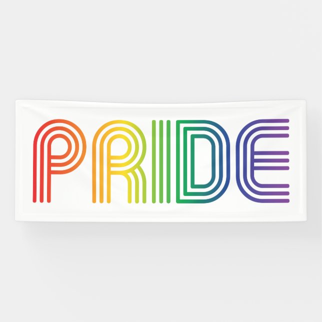 Rainbow Text Gay Pride Banner (Horizontal)
