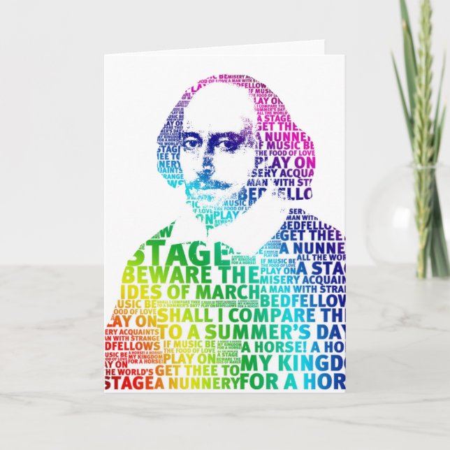 Rainbow text Shakespeare Karte (Vorderseite)