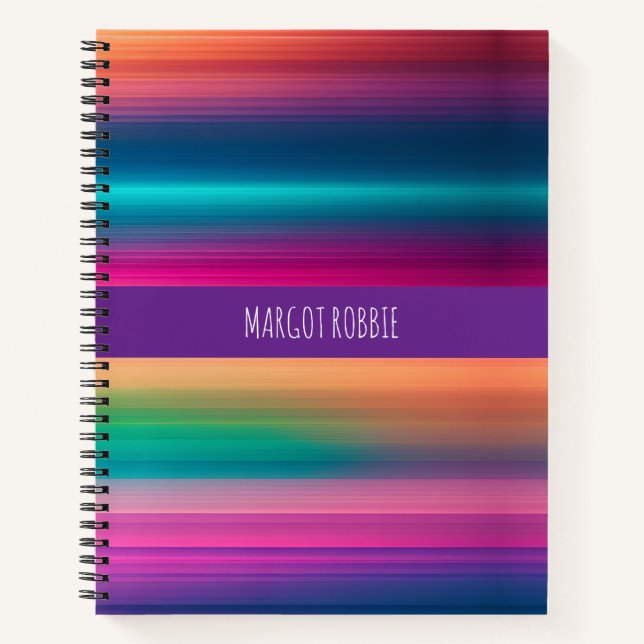 Rainbow Textur Linie Muster Notizbuch (Vorderseite)