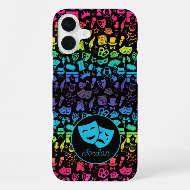 Rainbow Theatre Lover iPhone 16 Plus Hülle (Rückseite)