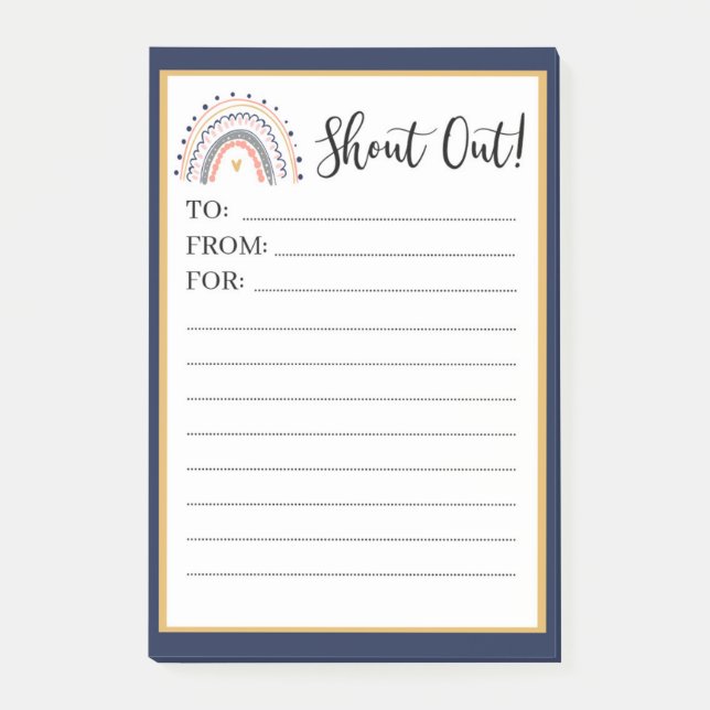 Rainbow Theme Happy Teacher Mail Post Notizen (Vorderseite)