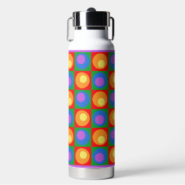 Rainbow Theme Square Geometric Design Hot Cold Trinkflasche
