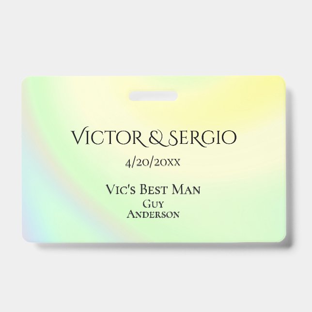 Rainbow Theme Wedding Party ID Doppelseitig Ausweis (Front)