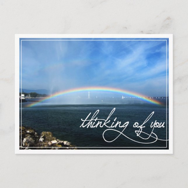 Rainbow Thinking You Postcard Postkarte (Vorderseite)