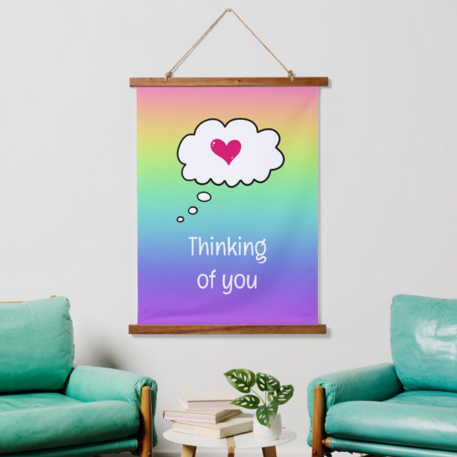 Rainbow Thinking Your Wall Tapestry Wandteppich Mit Holzrahmen (Wohnzimmer)