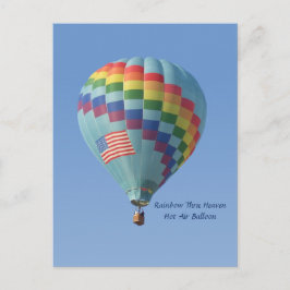 Rainbow Thru Heaven Hot Air Ballon Postkarte