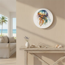Rainbow Tides Jellyfish: Wasserfarben Kunst