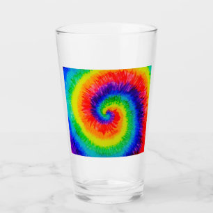 Rainbow Tie-Dye Alcohol Ink Glas