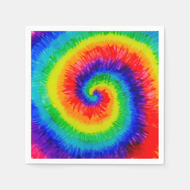 Rainbow Tie-Dye Alcohol Ink Serviette (Vorderseite)