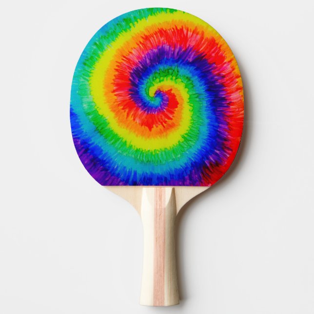 Rainbow Tie-Dye Alcohol Ink Tischtennis Schläger (Vorderseite)