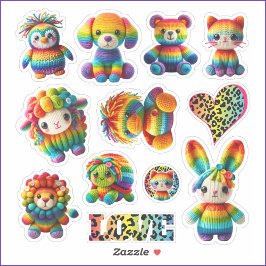 Rainbow-Tiere und Leopard-Druckaufkleber Aufkleber