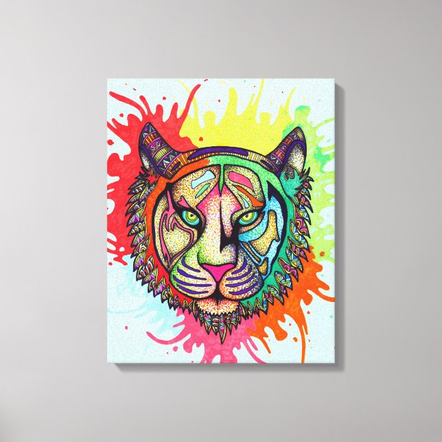 Rainbow Tiger Leinwanddruck (Vorderseite)