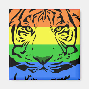 Rainbow Tiger Magnet