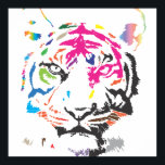 Rainbow Tiger Poster<br><div class="desc">Ein cooles und modernes Design mit einem stilisierten Tiger,  der in sehr farbenfrohen Farbtönen destrukturiert ist.</div>