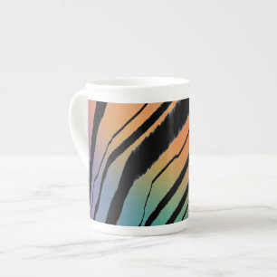 Rainbow Tiger Print Prozellantasse