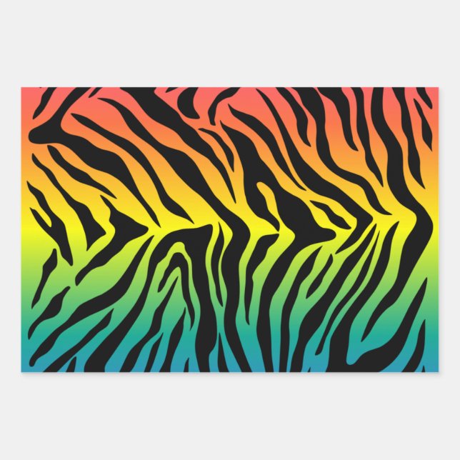 Rainbow-Tiger-Skins Geschenkpapier Set (Vorderseite)