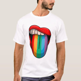 Rainbow Tongue Pride Month LGBTQ Bold Pride Design T-Shirt