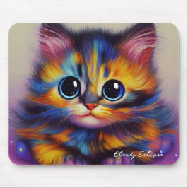 Rainbow Tortie Kitten Mousepad