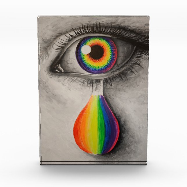 Rainbow-Tränen-Plakat Fotoblock (Vorderseite)