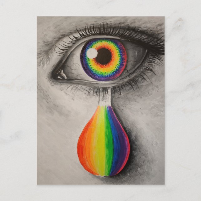 Rainbow-Tränen-Plakat Postkarte (Vorderseite)