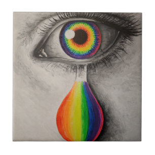 Rainbow-Tränen Poster werfen Kissen Trivet Stein K Fliese