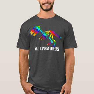 Rainbow Tre Dinosaur Skeleton Gay Pride LGBT Anima T-Shirt