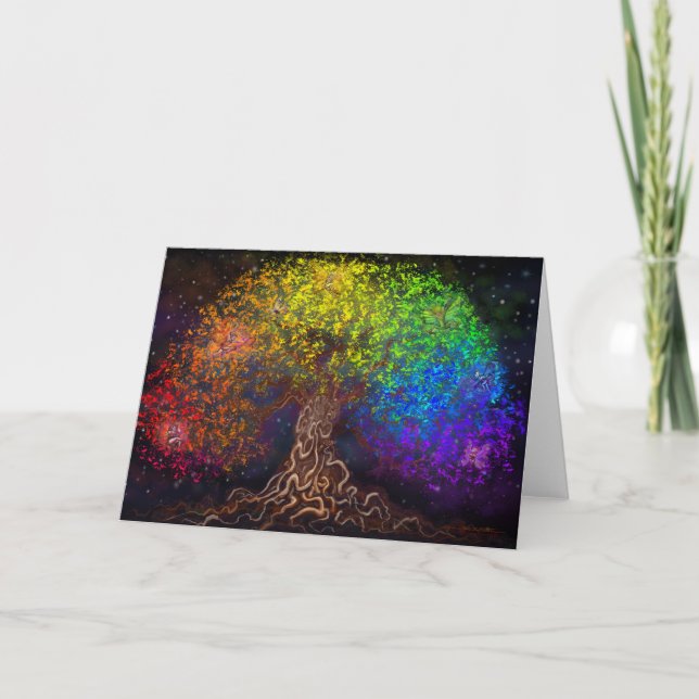 Rainbow Tree Card Karte (Vorderseite)