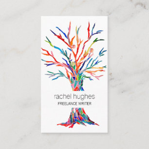 Rainbow Tree Freelance Writer Business Card Visitenkarte