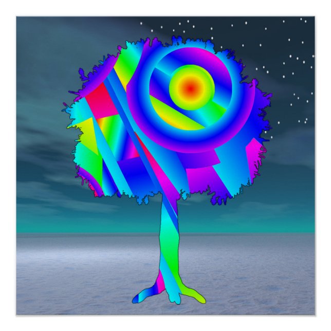 Rainbow Tree Glossy Poster (Vorderseite)